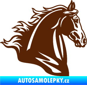 Samolepka Kůň 058 pravá hlava s hřívou hnědá