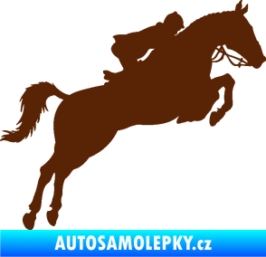 Samolepka Kůň 076 pravá parkur hnědá