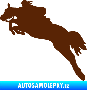 Samolepka Kůň 084 levá s jezdkyní hnědá