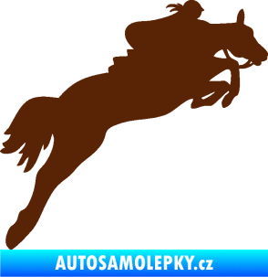 Samolepka Kůň 084 pravá s jezdkyní hnědá