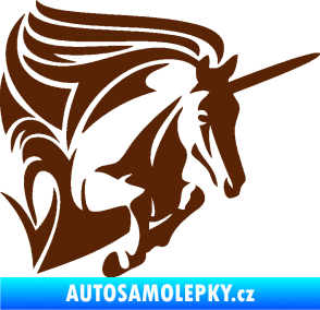 Samolepka Kůň jednorožec 001 pravá hnědá