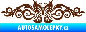 Samolepka Květina dekor 017 motýl hnědá