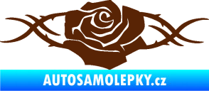 Samolepka Květina dekor 020 levá růže s trny hnědá