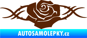 Samolepka Květina dekor 020 pravá růže s trny hnědá