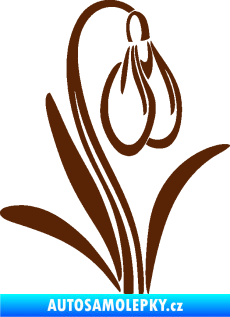 Samolepka Květina dekor 021 pravá sněženka hnědá