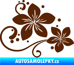 Samolepka Květina dekor 035 pravá hnědá