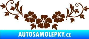 Samolepka Květina dekor 045 levá ibišky hnědá