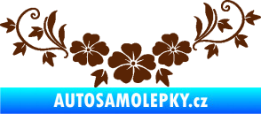 Samolepka Květina dekor 045 pravá ibišky hnědá