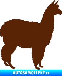 Samolepka Lama 002 pravá alpaka hnědá