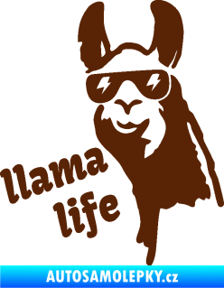 Samolepka Lama 004 llama life hnědá