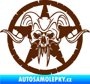 Samolepka Lebka 039 levá army hvězda hnědá