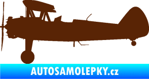 Samolepka Letadlo 020 levá Boeing Stearman model 75 biplane hnědá