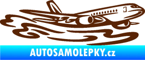 Samolepka Letadlo 026 pravá v oblacích hnědá
