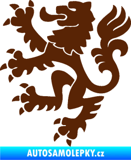 Samolepka Lev heraldika 001 levá Český lev hnědá