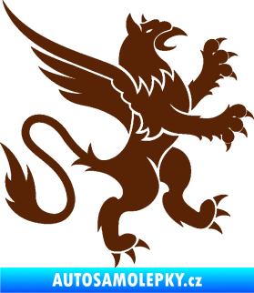 Samolepka Lev heraldika 003 pravá hnědá