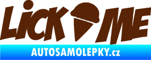 Samolepka Lick me nápis hnědá