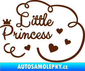Samolepka Little princess nápis hnědá