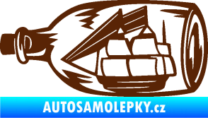 Samolepka Loď v láhvi 001 levá hnědá