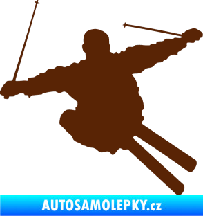 Samolepka Lyžař 001 pravá hnědá
