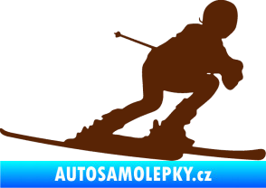 Samolepka Lyžař 002 pravá hnědá