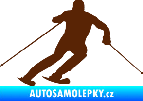 Samolepka Lyžař 003 pravá hnědá