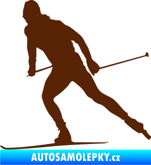 Samolepka Lyžař 006 levá běžky hnědá
