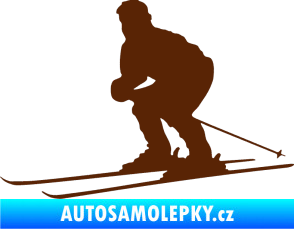 Samolepka Lyžař 009 levá hnědá