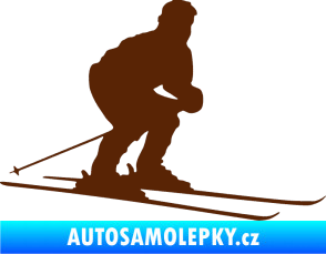 Samolepka Lyžař 009 pravá hnědá