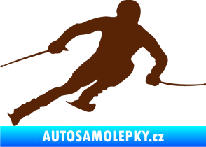 Samolepka Lyžař 012 pravá hnědá