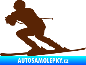 Samolepka Lyžař 017 levá hnědá