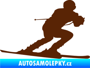 Samolepka Lyžař 017 pravá hnědá