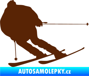 Samolepka Lyžař 019 levá hnědá