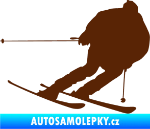Samolepka Lyžař 019 pravá hnědá