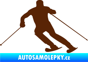 Samolepka Lyžař 021 levá hnědá