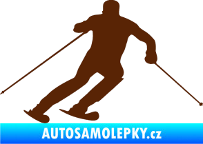 Samolepka Lyžař 021 pravá hnědá