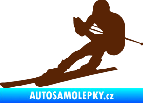 Samolepka Lyžař 022 levá hnědá