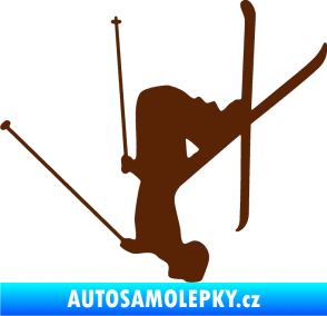 Samolepka Lyžař 023 levá hnědá