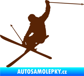 Samolepka Lyžař 024 levá hnědá