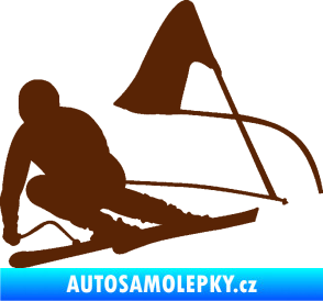 Samolepka Lyžař 025 levá hnědá