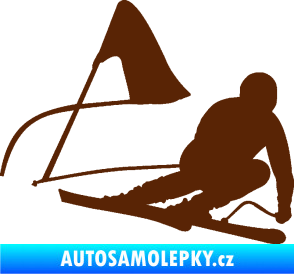 Samolepka Lyžař 025 pravá hnědá