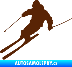 Samolepka Lyžař 027 levá hnědá