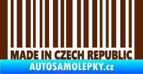 Samolepka Made in Czech republic čárový kód hnědá