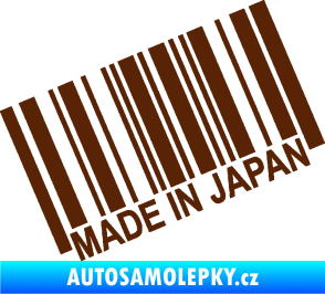 Samolepka Made in Japan 003 čárový kód hnědá