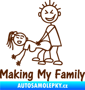 Samolepka Making my family levá hnědá