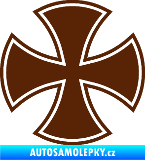 Samolepka Maltézský kříž 003 hnědá