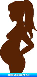 Samolepka Maminka v autě 002 levá silueta těhulka hnědá