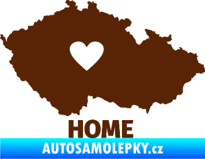Samolepka Mapa České republiky 004 home hnědá