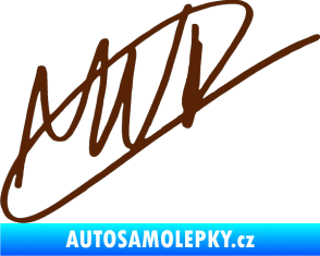 Samolepka Max Verstapen podpis hnědá