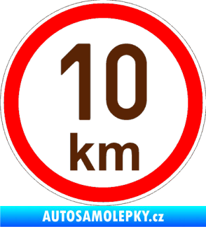 Samolepka Maximální rychlost 10km - nejvyšší konstrukční rychlost hnědá