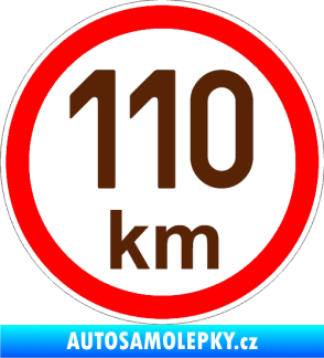 Samolepka Maximální rychlost 110km - nejvyšší konstrukční rychlost hnědá